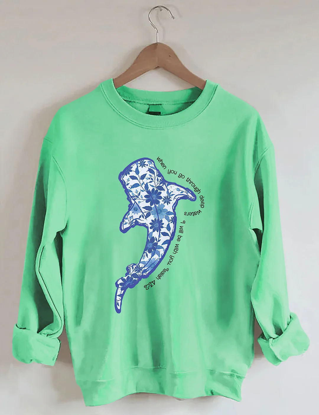 Vintage Whale Shark Floral Sweatshirt