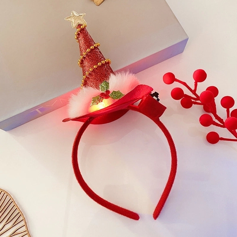 Christmas IG Style Women’s Christmas Hat Christmas Tree Letter Sequin Hair Clip Hair Band