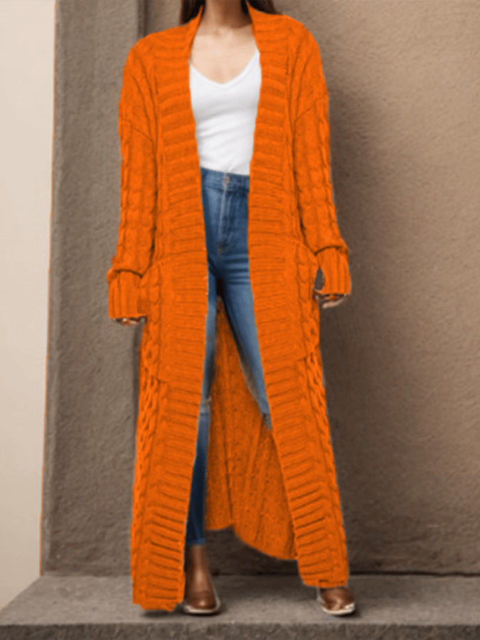 Women's Solid Color Long Sleeve Sweater Cardigan