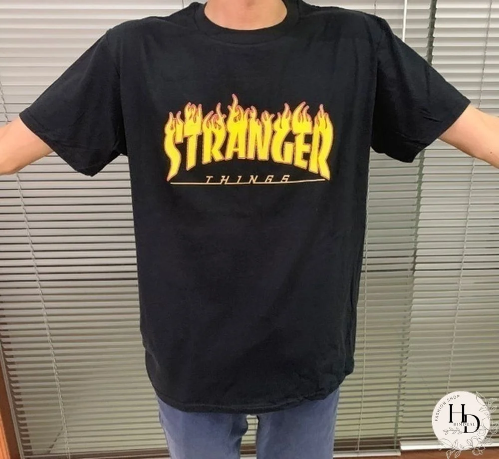 Stranger Things Flame T Shirt Hot Topic Short Sleeve Men Crew Neck Stranger Things Should I Stay Short Compression T Shirts