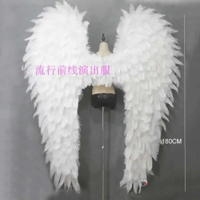 VCshoes White Ostrich Feather Adults' ANGEL Wings Large Wedding Magazine Shooting Props Birthday Party Bar Decor