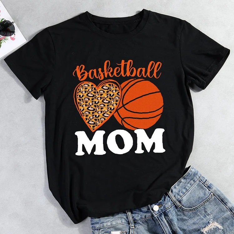 basketball-mom Round Neck T-shirt-Annaletters