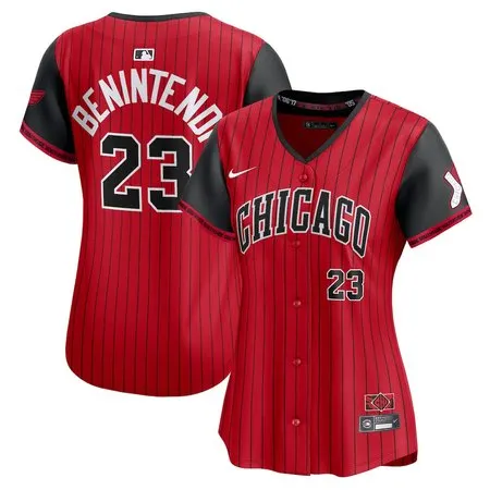 Women's Chicago White Sox #23 Andrew Benintendi  Red/Black 2025 City Connect Limited Player Jersey