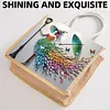 Jupe color&eacute;e pour dame, sac tote DIY &agrave; peinture en diamant pour femmes adultes, kit de peinture en diamants, sac &agrave; main pour le shopping occasionnel, voyage, cadeau &agrave; usage quotidien