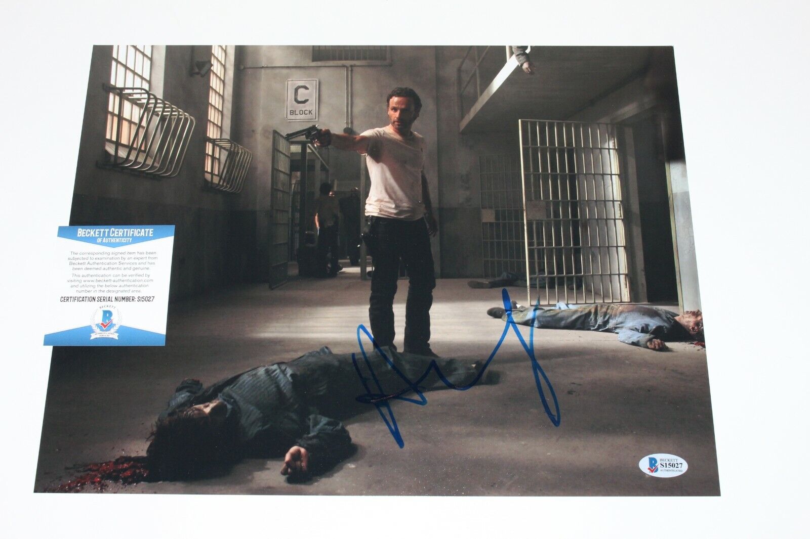 ANDREW LINCOLN SIGNED 11x14 Photo Poster painting BECKETT BAS COA 1 THE WALKING DEAD RICK GRIMES