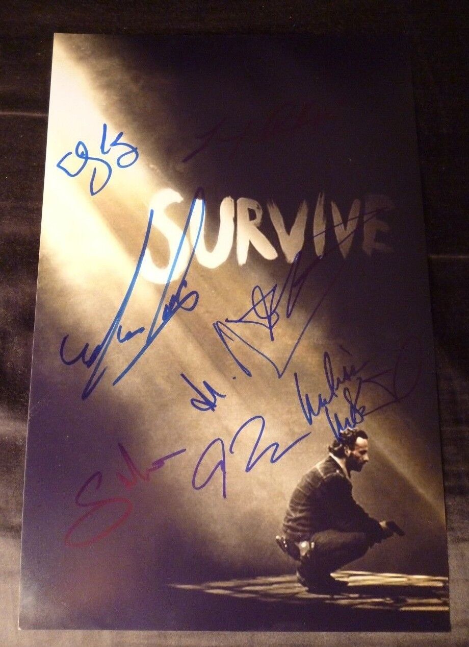 THE WALKING DEAD Cast (x9) Hand-Signed 11x17 (Season 5) Photo Poster painting (Reedus)(PROOF)