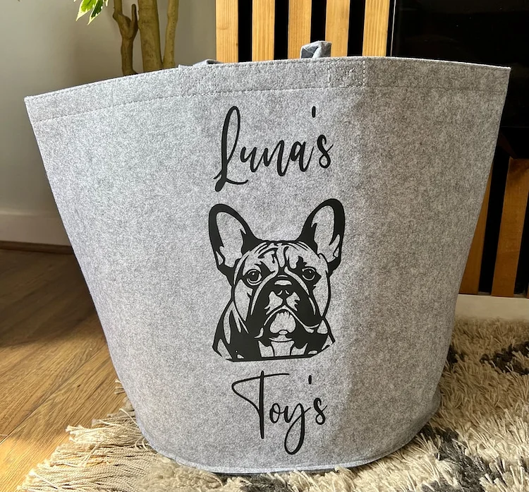 Personalised Dog Toy Storage Bag, Personalised Dog Toy Basket, Gift for Dog Lovers