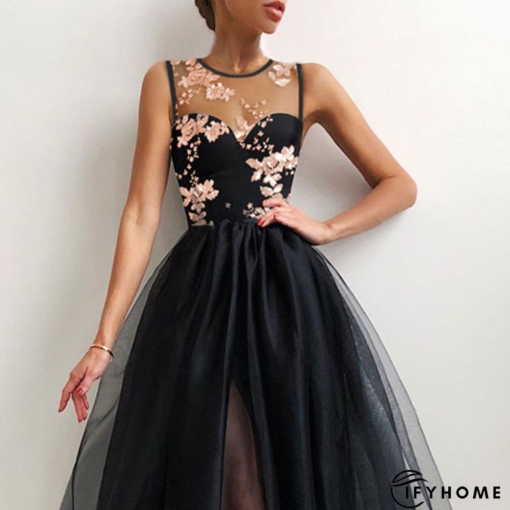 Halter Off Shoulder Party Dress Spaghetti Strap Spliced Mesh Dresses | IFYHOME