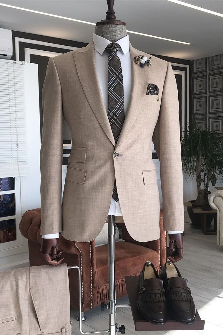 Peaked Lapel New Arrive Pink Mens Wedding Suits 2022 | Ballbellas Ballbellas