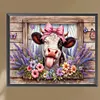 Vache de ferme r&eacute;tro - perceuse ronde peinture diamant - 50*40cm