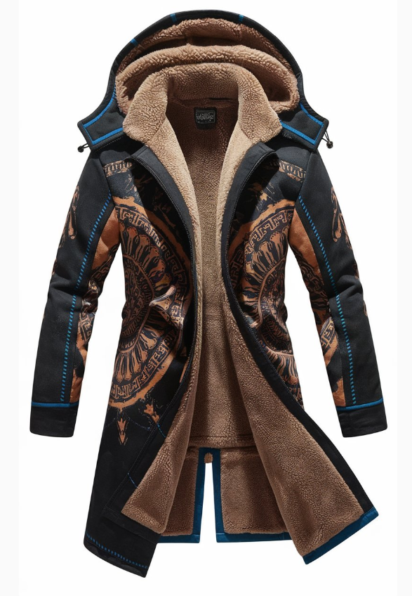 Printed hooded robe 74fa