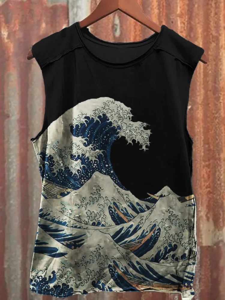 Men's Great Wave Japanese Art Comfy Tank Top