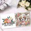 (US Local)6pcs Diamond Painting Greeting Cards DIY Diamond Art Cards Crafts (Dog Garden)