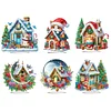 Acrylic Special Shaped Cartoon Christmas House Desktop Diamond Art Kits