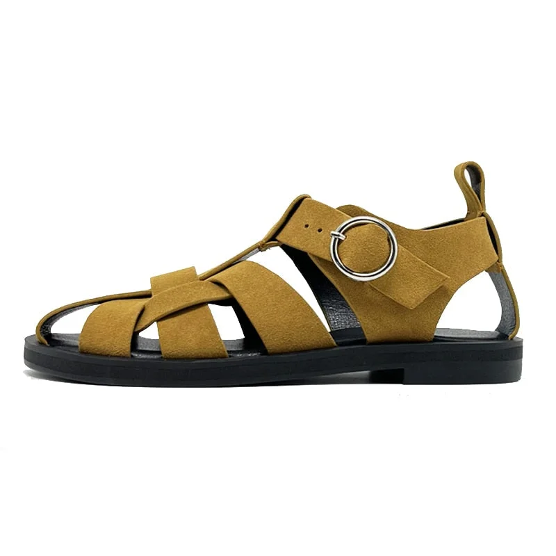 Taoffen 2022 New Women Sandals Real Leather Ins Summer Shoes Women Roman Fashion Daily Vacation Female Footwear Size 34-42