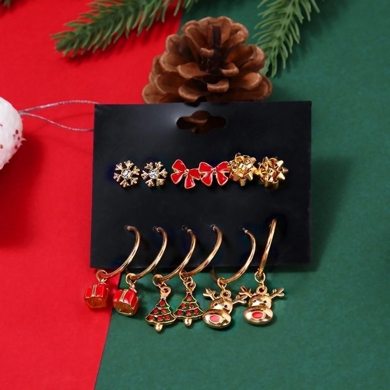 Christmas Animal Christmas Tree Alloy Plating Women’s Earrings 1 Set