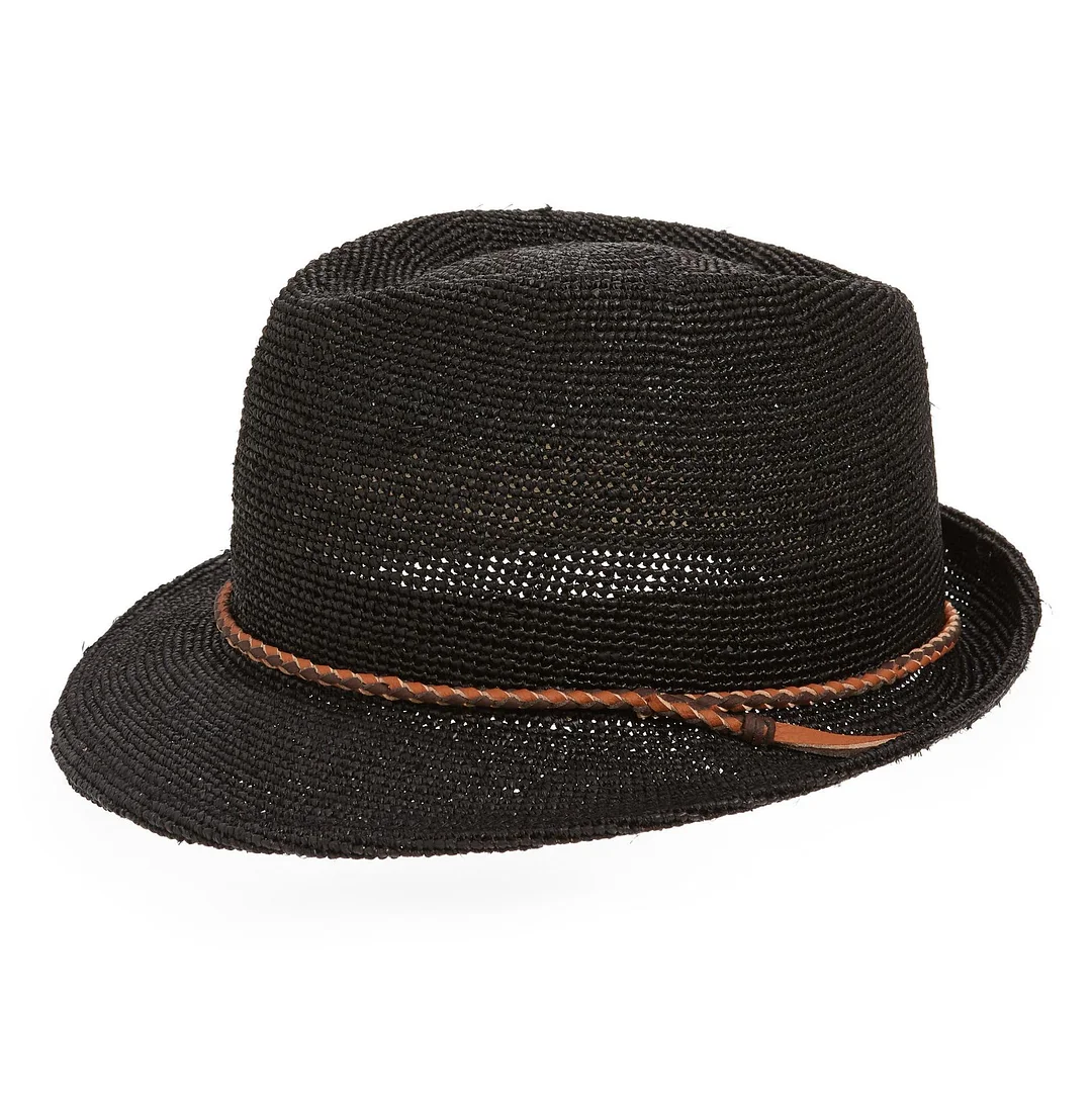 【Brad Pitt same style!】Can be rolls up for packing- Goorin Bros Morning Glory Raffia Straw Trilby Fedora