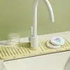 2Pcs Silicone Sink Splash Guard Quick Dry Water Catcher Mat for Sink (Grey)