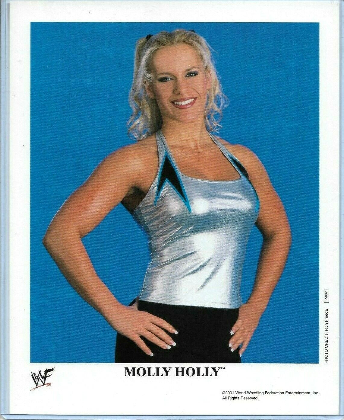 WWE MOLLY HOLLY P-687 OFFICIAL LICENSED AUTHENTIC ORIGINAL 8X10 PROMO Photo Poster painting RARE