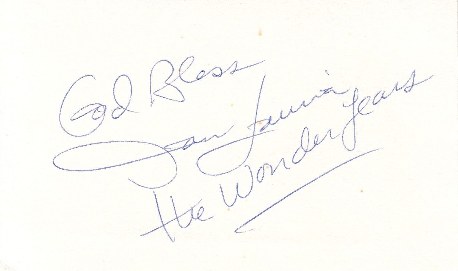 DAN LAURIA hand-signed 3x5 card -- UACC RD COA -- authentic -- THE WONDER YEARS