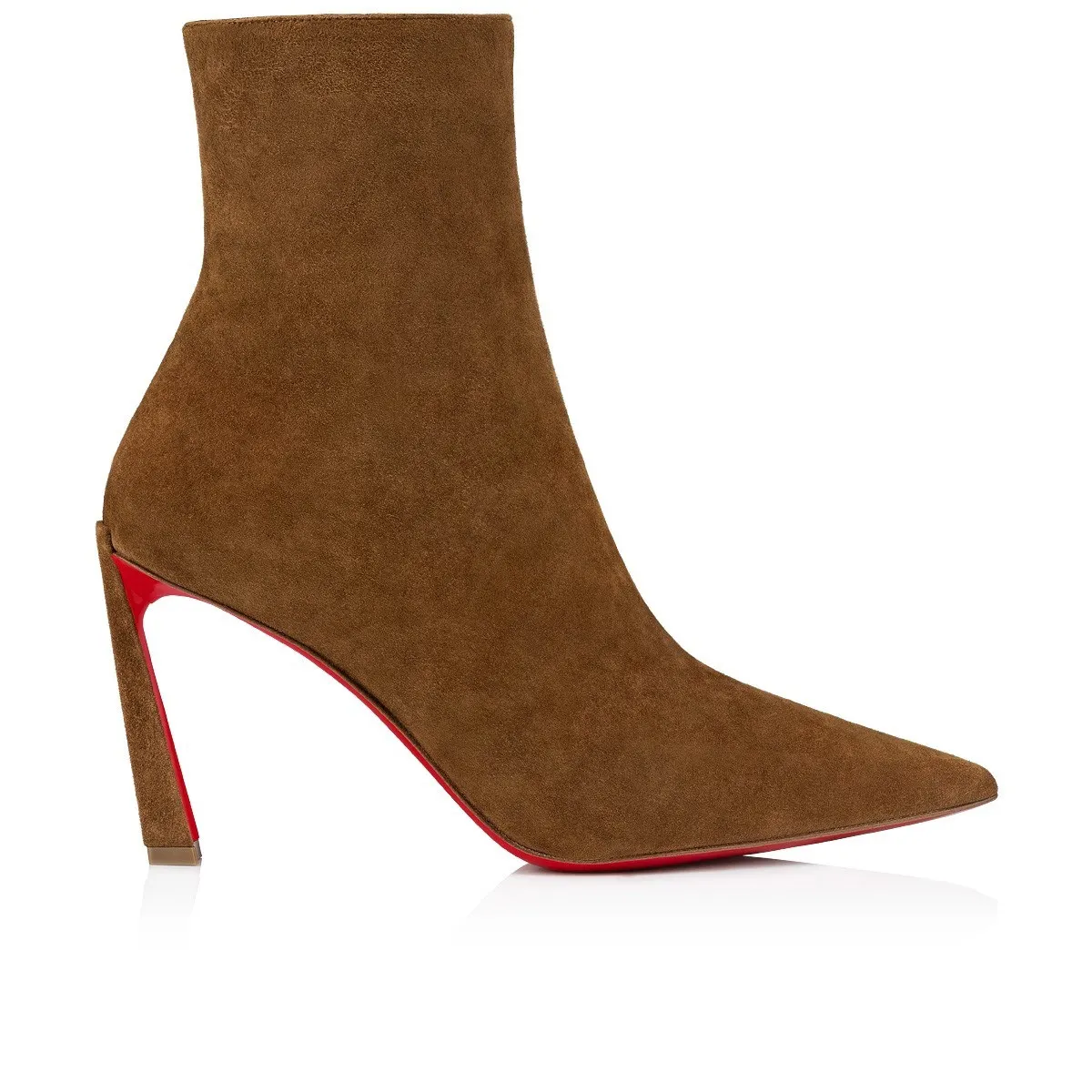 85mm Women's  Suede Red Bottom Ankle Boots  Special Heel Boots-vocosishoes