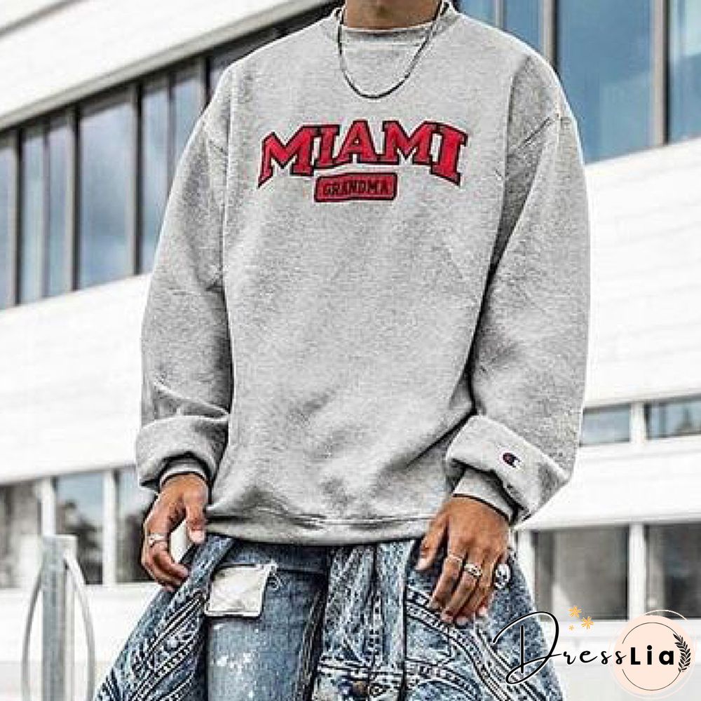 Men's Sports Basic Print Long Sleeve Sweatshirt