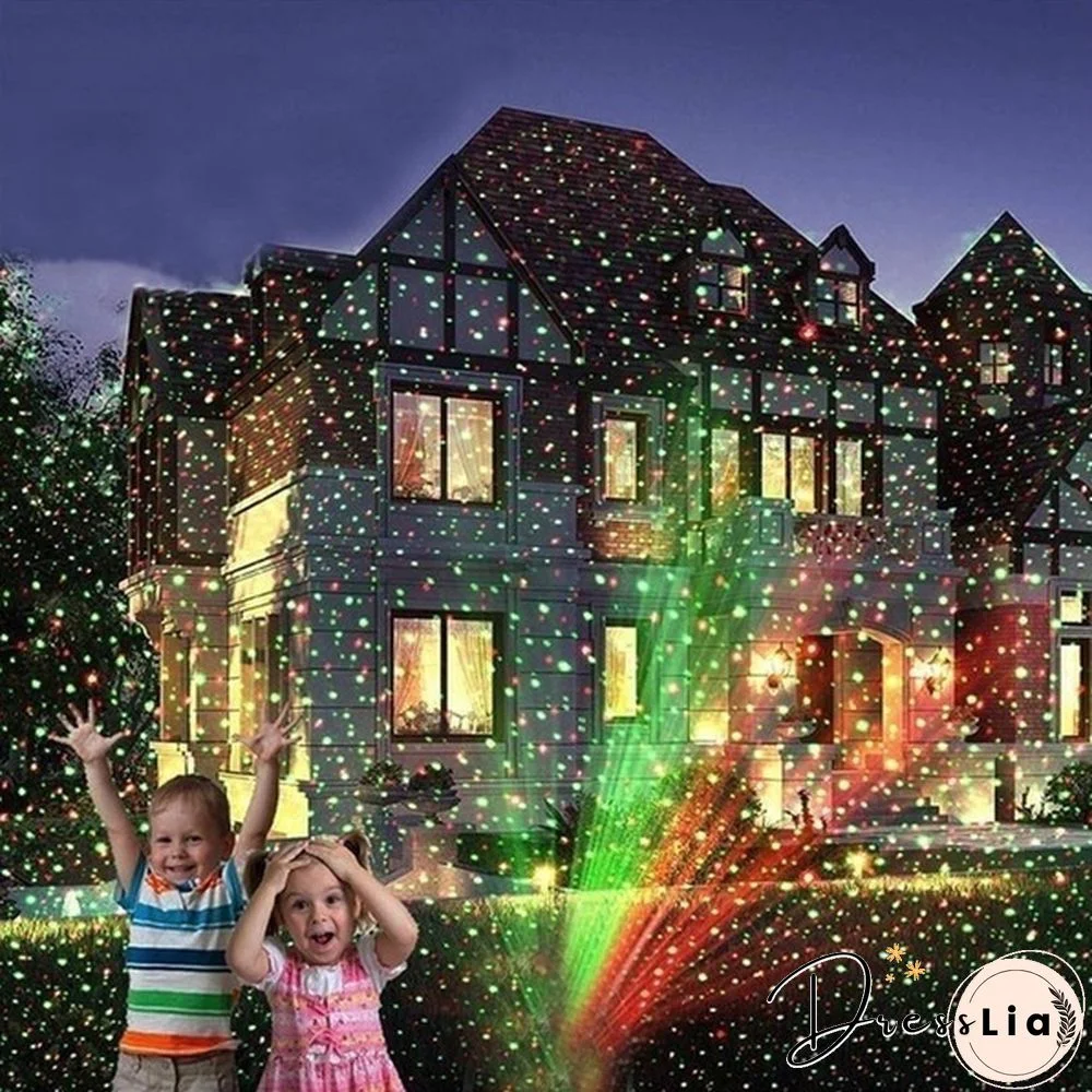 Remote control Outdoor Indoor Waterproof Green & Red Laser Projector Light for Party Landscape Garden Halloween Christmas Decoration Gift