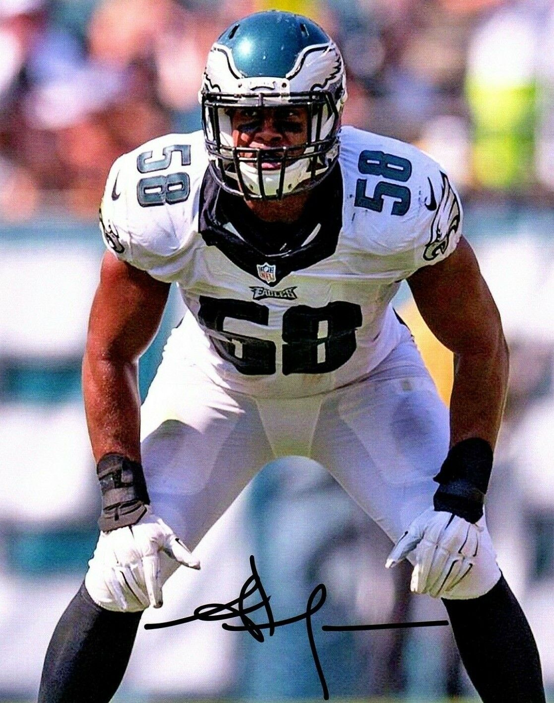 Jordan Hicks Eagles signed autographed 8x10 football Photo Poster painting Texas Longhorns Hook!