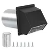 6/8 Inch Steel Hooded Wall Vent with Screen and Damper Wall Vent Cover Cap Exterior Air Exhaust for Kitchen HVAC Duct Dryer Vent
