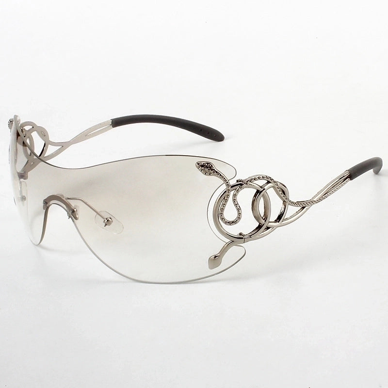 Hip-hop Streetwear Solid Color Pc Square Frameless Women’s Sunglasses