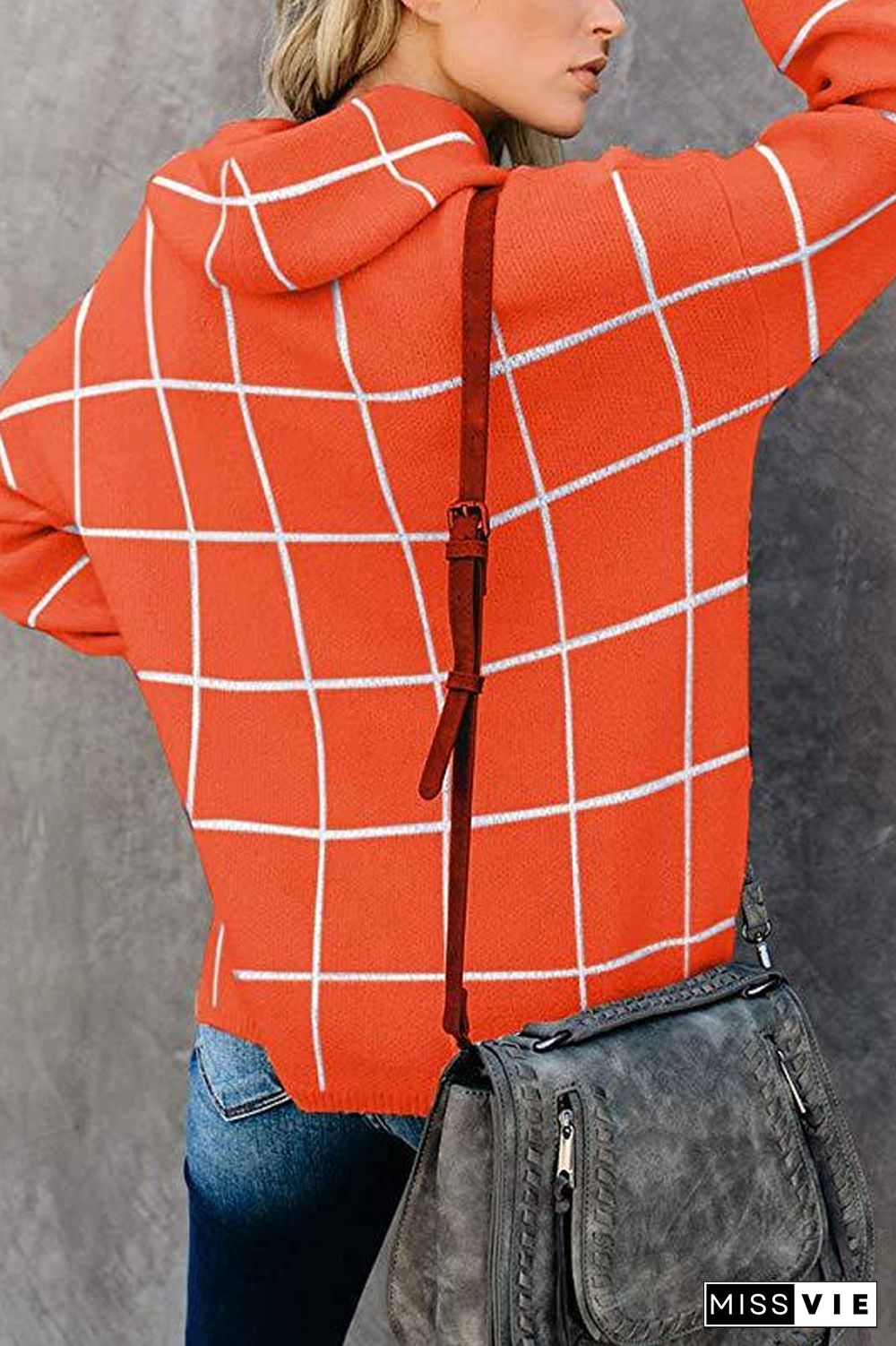 Turtleneck Plaid Casual Sweater