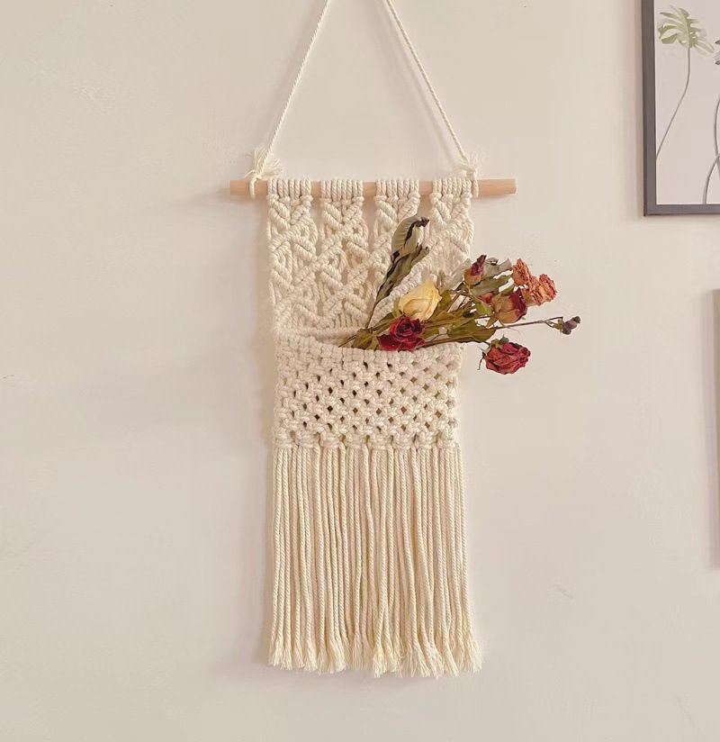 Hand-woven storage pocket