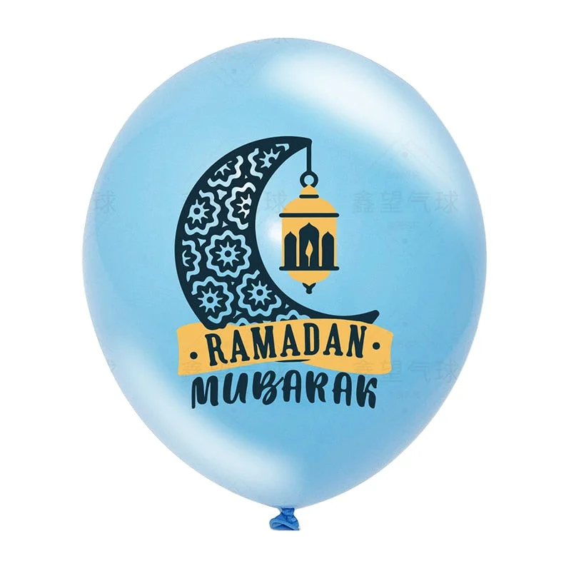 10pcs Eid Mubarak Metal Latex Balloon Ramadan Kareem Decoration Air Globos Ramadan Mubarak Muslim Islamic Festival Party Decor