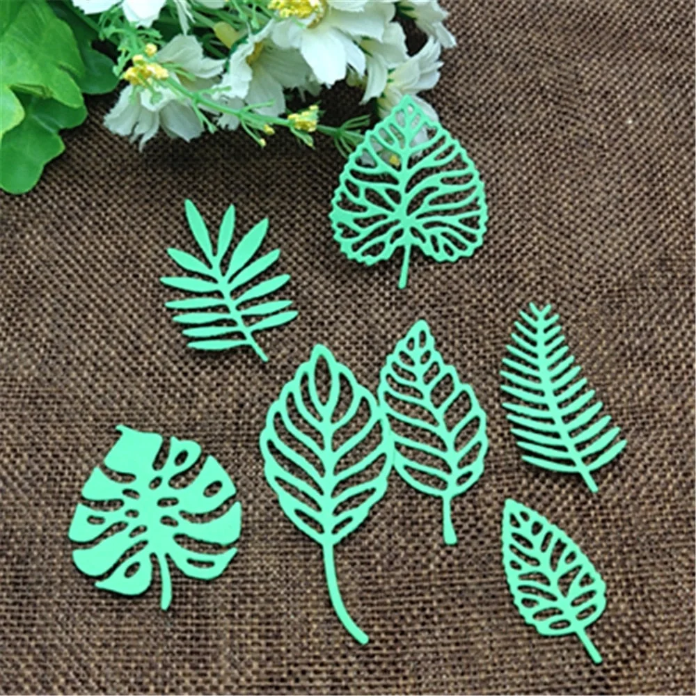 7pcs leaves card Cutting Dies Stencils For DIY Scrapbooking Decorative Embossing Handcraft Die Cutting Template
