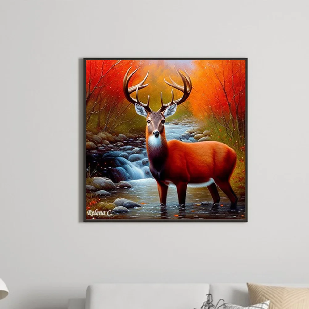 Diamond Painting - Full Round Drill - Creek Elk(Canvas|30*30cm)