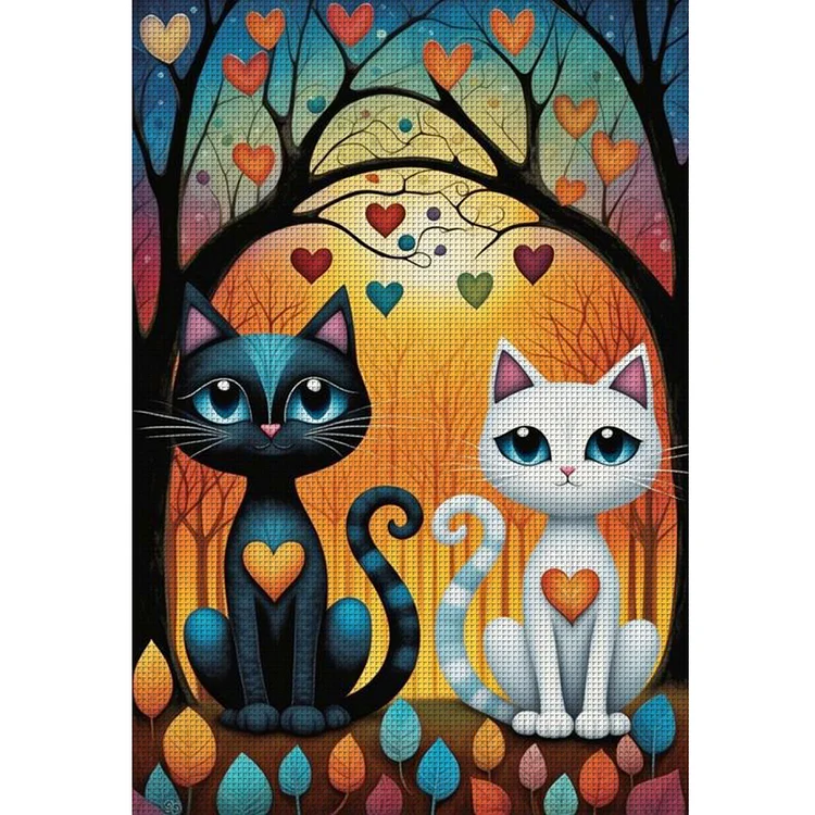 kathan様 Huacan Brand】Cat Girl 11CT Stamped Cross Stitch 45*60CM