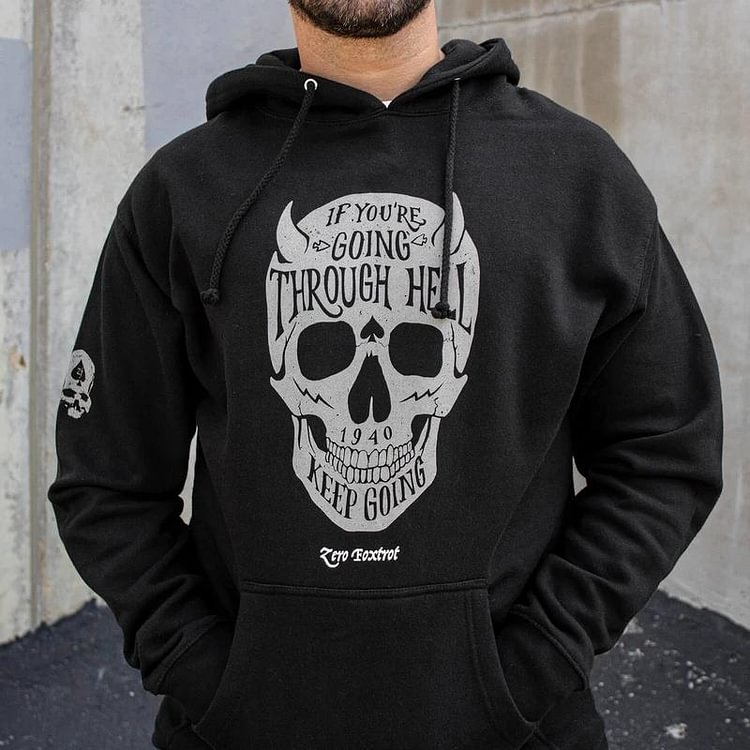 Casual Printed Long Sleeve Hoodie