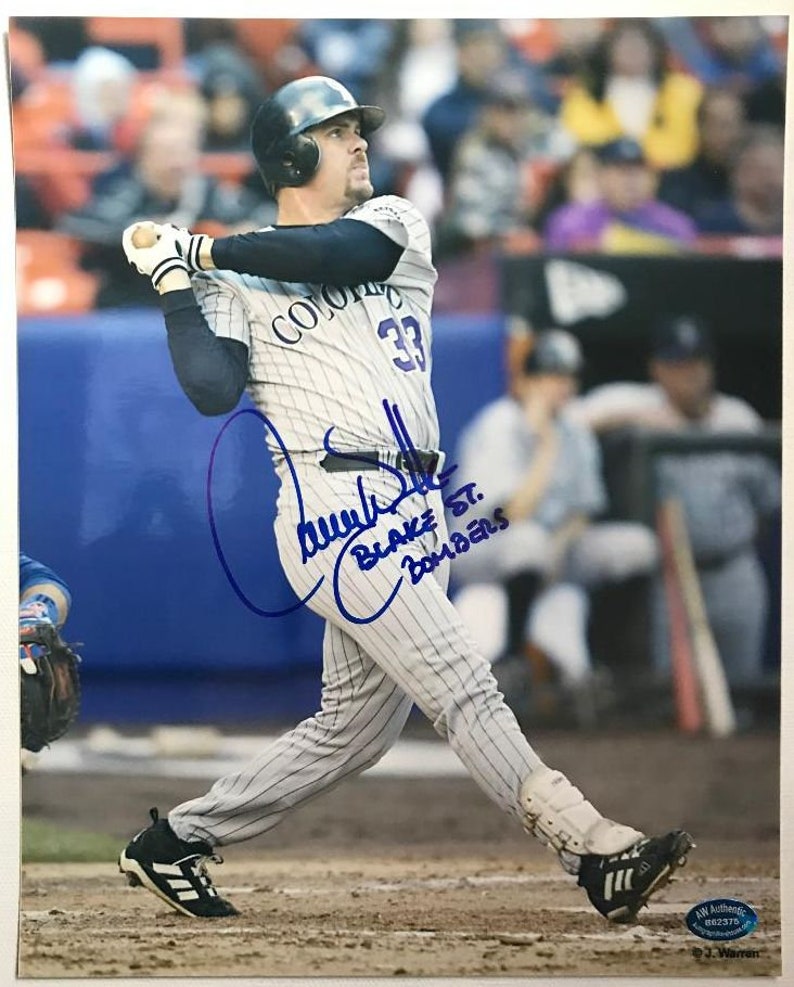 Larry Walker Signed Autographed Glossy 'Blake St. Bombers' 8x10 Photo Poster painting Colorado Rockies - AW Authentics COA