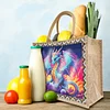 DIY Diamond Painting Linen Waterproof Handbag Shopping Storage Bag Totes Kit(with 2pcs diamond painting)