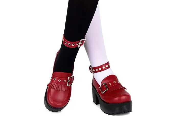 VCshoesWoman Mori Girl Lolita Cosplay Shoes Lady High Heels Pumps Women Princess Student College Style Dress Shoes 40