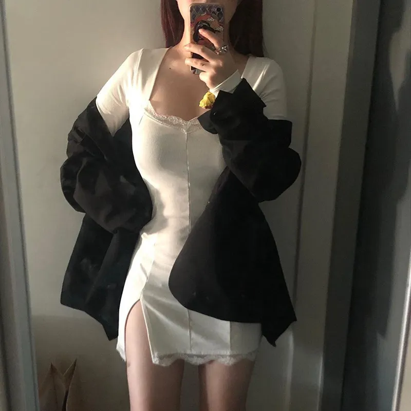Churchf Churchf / Summer 2023 New Lace Lace Slit Sexy Dress Tight Wrap Hip Skirt Women's Hair