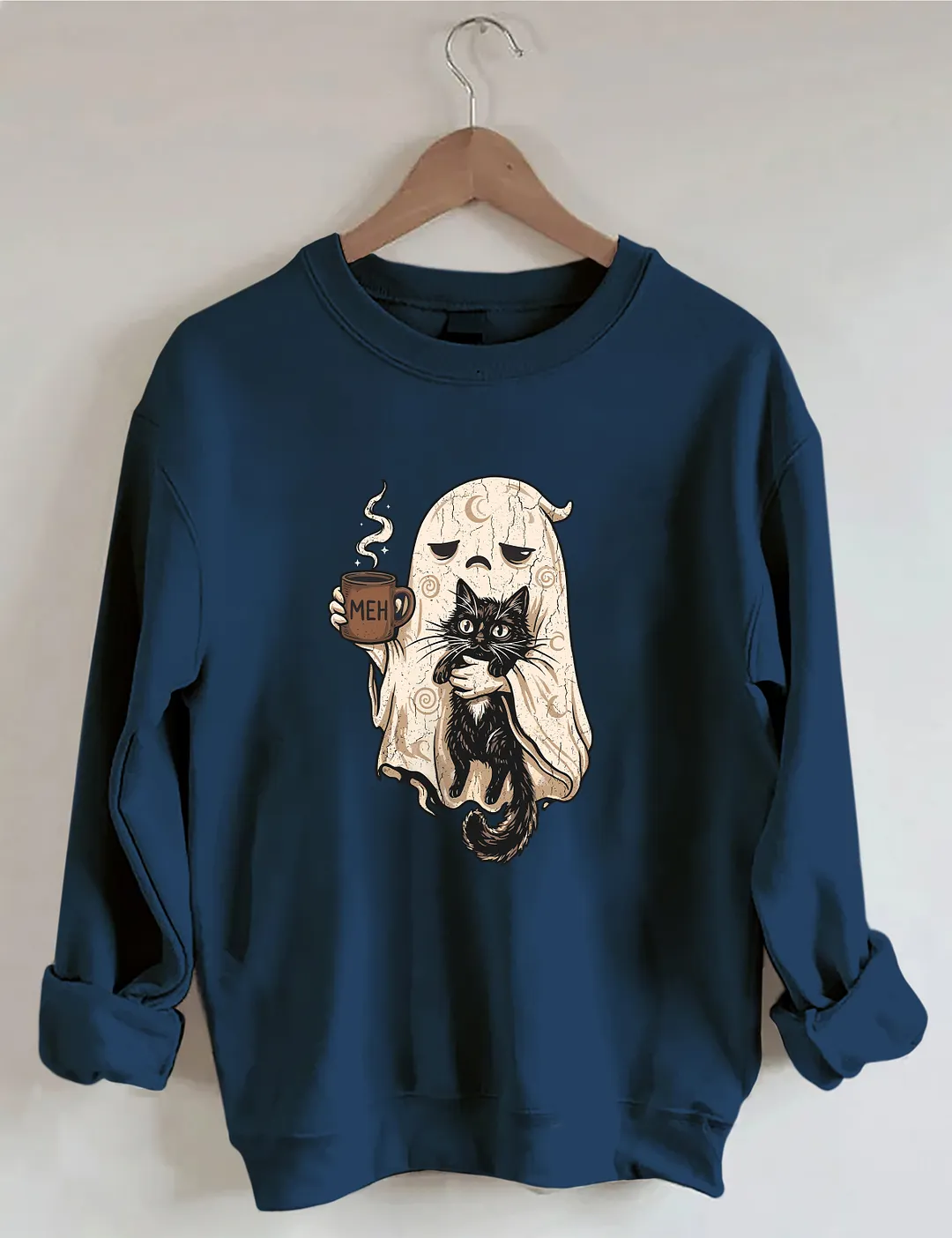 Ghost & Coffee Cat Sweatshirt