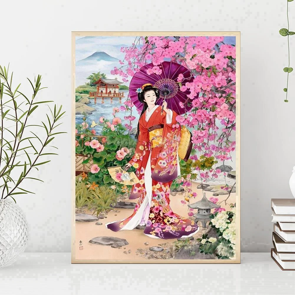 Diamond Painting - Full Round Drill - Geisha(30*40cm)