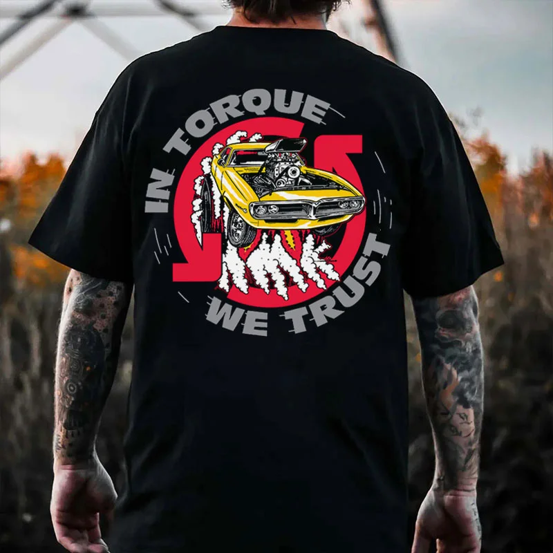 IN TORQUE WE TRUST Classic Car Print Men's T-shirt