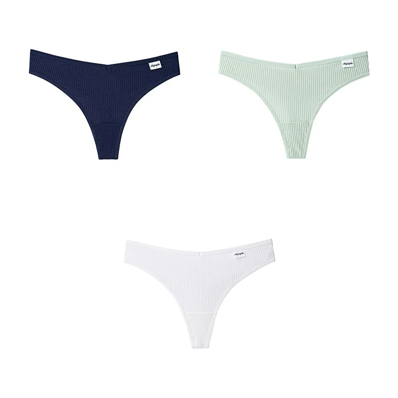 3pcs Women Cotton Panties Sexy Sports Underwear For Woman Lady T-back Female Thongs Cotton Lingerie Woman Intimates New BANNIROU