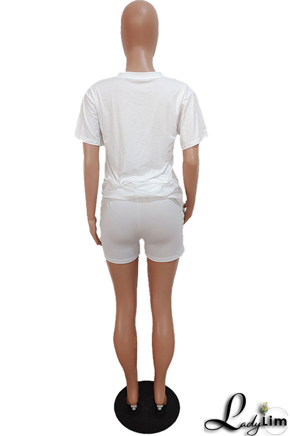 Orange Casual Print Patchwork O Neck Short Sleeve Two Pieces