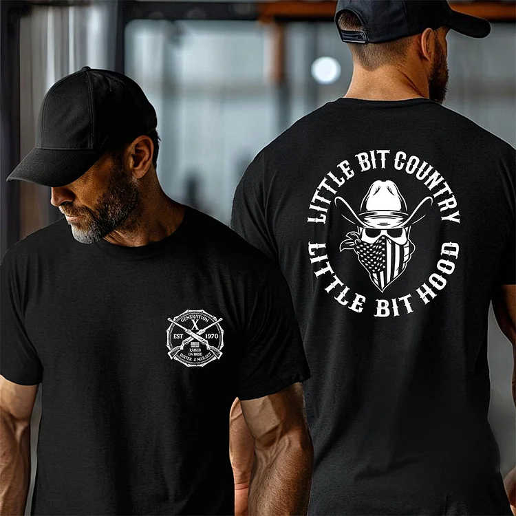 Little bit country, little bit hood Tee, Gen X Custom Year Of Birth Shirt, Mens Holiday Shirt Gifts For 4th7