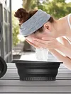 Silicone Face Ice Bath Bowl Folding Cold Plunge Basin Built In Icetray Skin Care