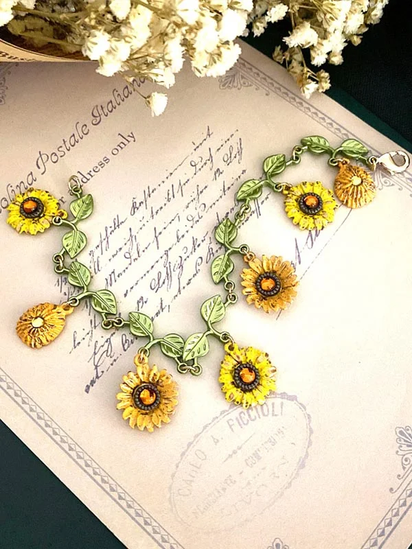 Vintage Sunflower Van Gogh Series Bracelet