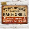 Nom personnalis&eacute;&nbsp;: grilling bar & grill - Panneaux en &eacute;tain m&eacute;tallique